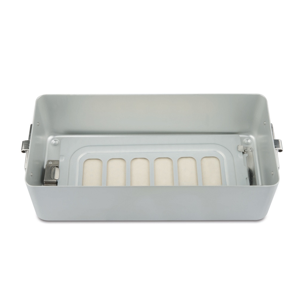 [500620] Bodemdeel voor container, geperforeerd, 300 x 140 x 90 mm, zilver