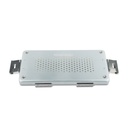 Deksel voor container, grijs, geperforeerd, met textielfilter en houder voor etiketten