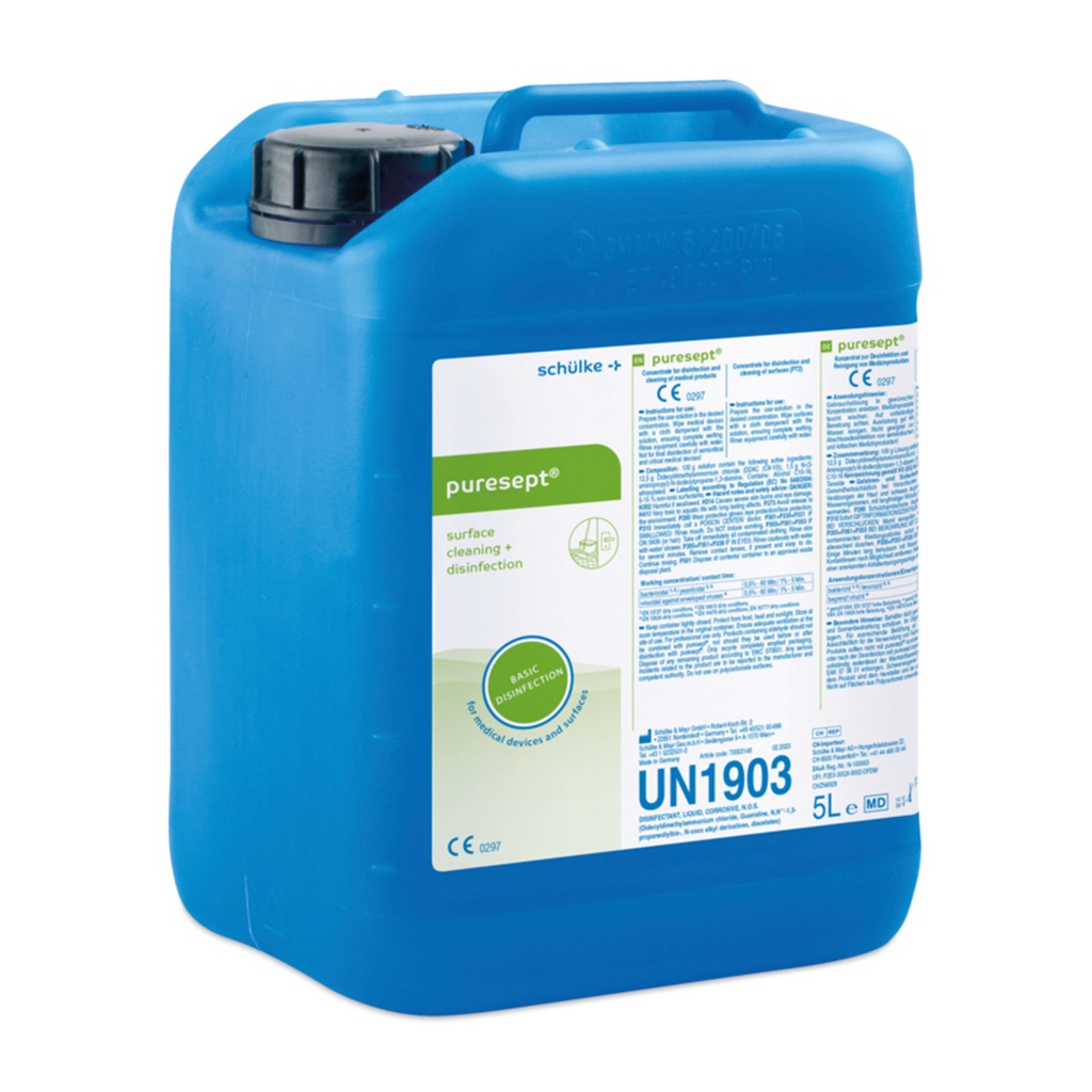 Schülke puresept, 5 l jerrycan, concentraat voor basisdesinfectie en reiniging van medische hulpmiddelen en oppervlakken