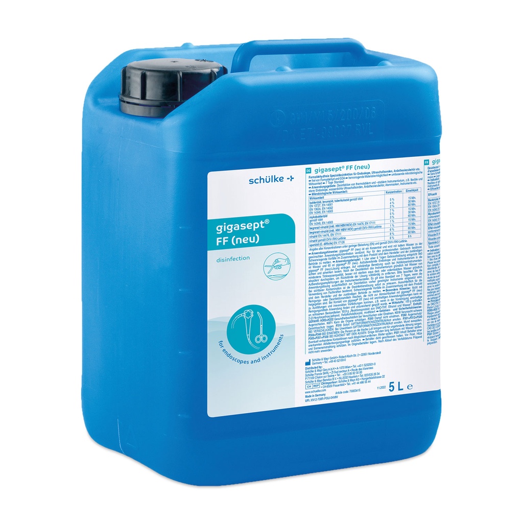Schülke gigasept FF nieuw, jerrycan van 5 l, handmatige desinfectie van chirurgische en