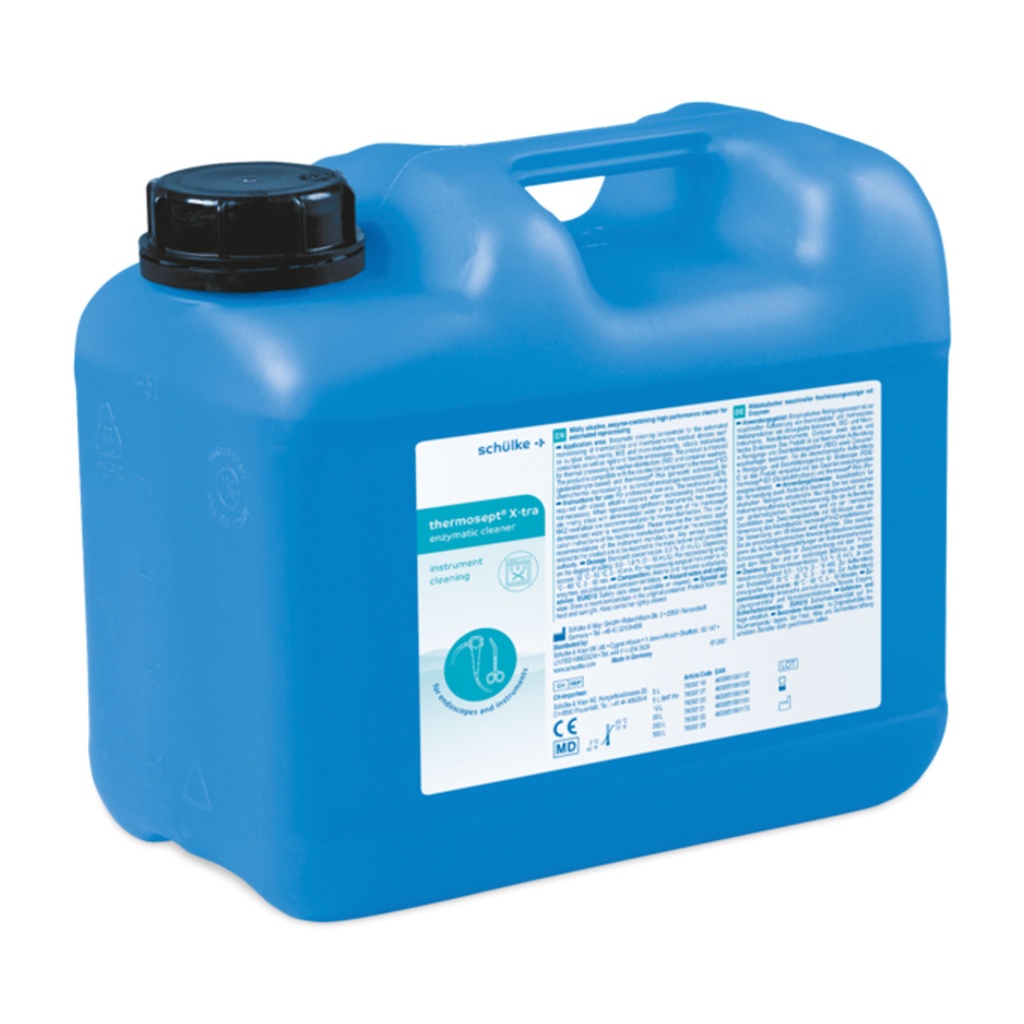 [307340] Schülke thermosept X·tra enzymatische reiniger, jerrycan van 5 l, mild-alkalische krachtige reiniger voor machinaal gebruik met enzymen