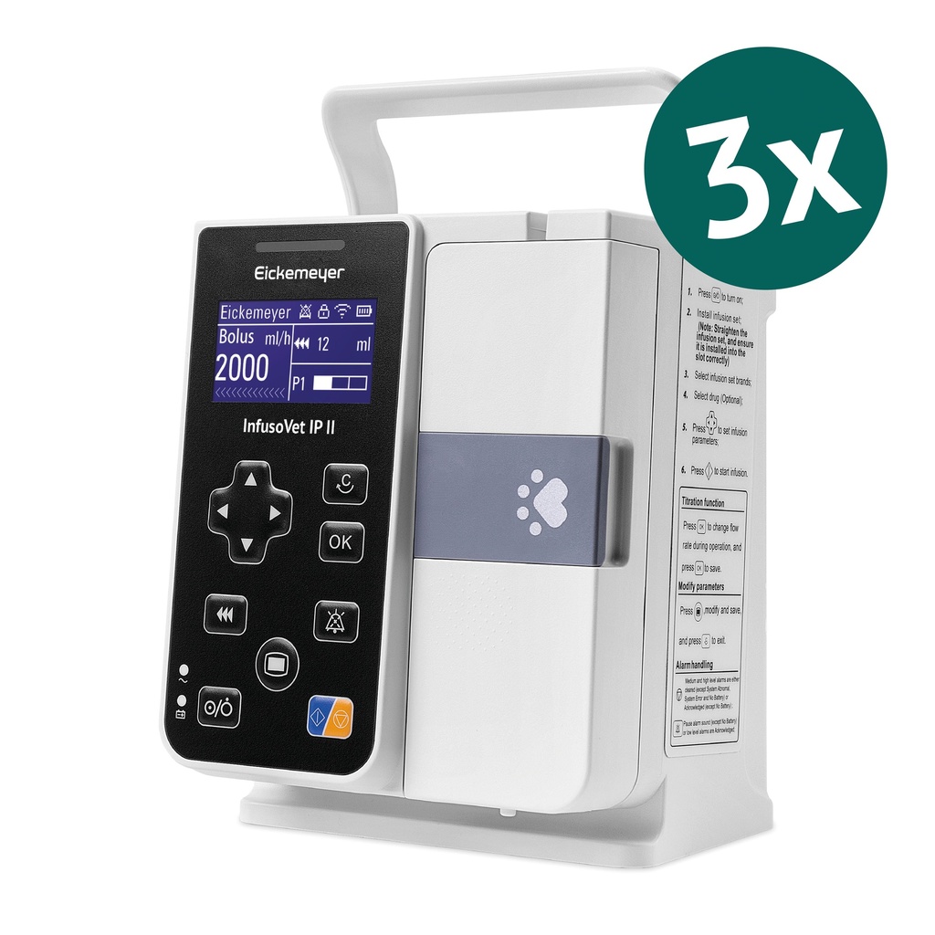 [A40208703] 3× EICKEMEYER INFUSOVET IP II infuuspompen