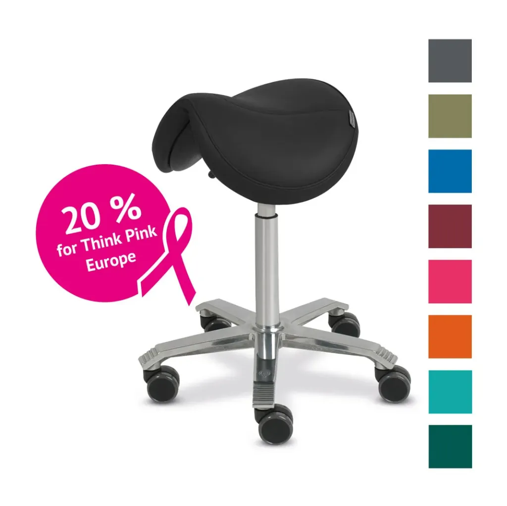 [6101010003] SCORE® behandelkruk (JUMPER, zitbreedte 44 cm, Zwart, Zonder balance, zonder lendensteun)