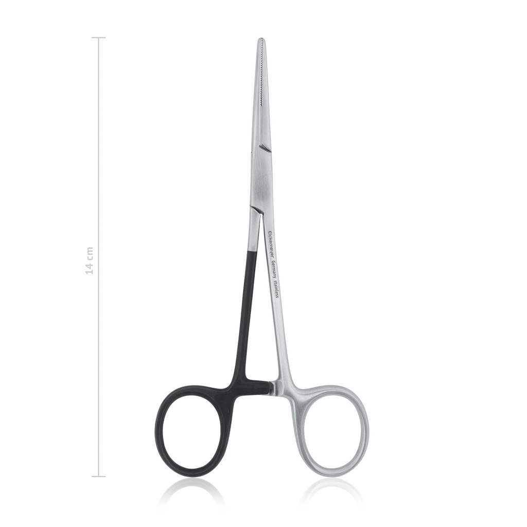 [144314L] KELLY hemostatische pincet voor linkshandigen, gebogen, 14 cm