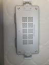 Silberner Deckel zu Klein-Set-Container, perforiert , 300 x 140 mm, mit Papierfilter und Halterung für Etiketten - Mit Kratzern