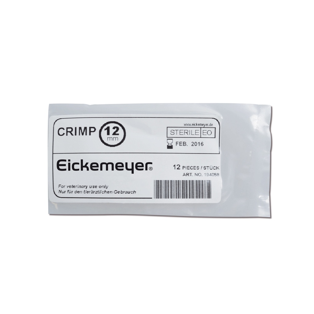 12 mm krimp-buis (verpakking à 10 stuks) steriel verpakt 