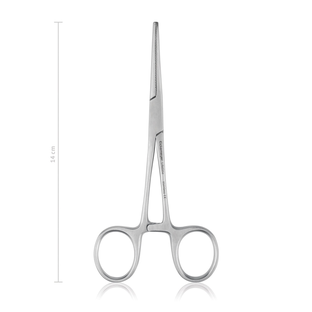 arterieklem Kocher-Ochsner, economy, 14 cm, recht, 1x2 tanden 