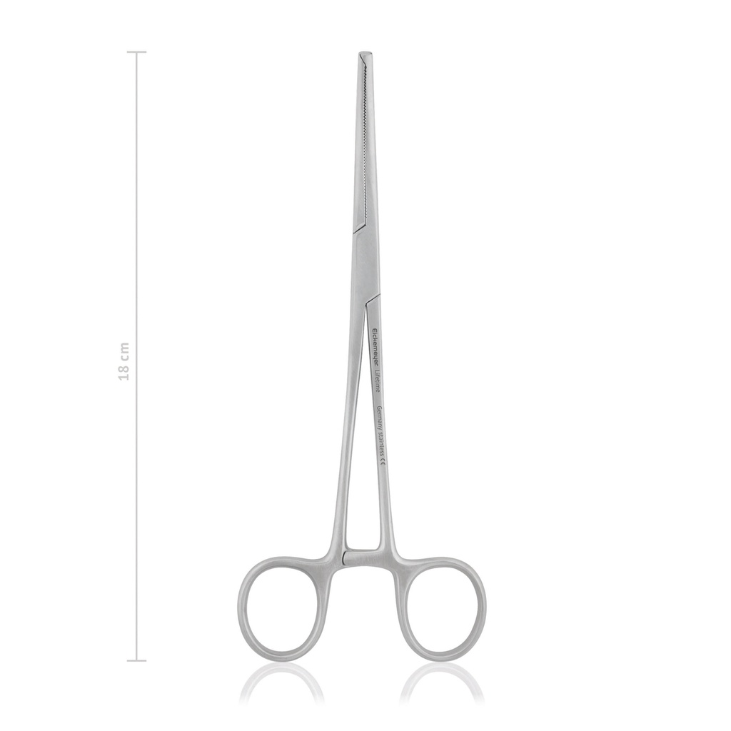 arterieklem Kocher-Ochsner, 18 cm, gebogen 1x2 tanden 