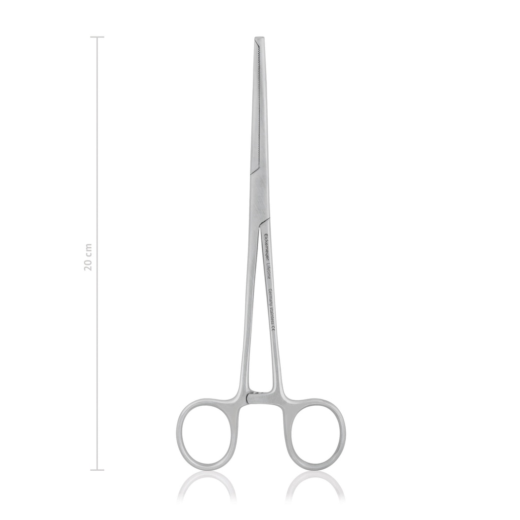 arterieklem Kocher-Ochsner, 20 cm, gebogen 1x2 tanden 