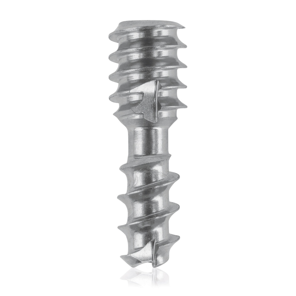 [191302] gecannuleerde dubbelcompressieschroef, conisch Ø3 / Ø 4 12 mm titanium kleurgecodeerd, torx niet-steriel