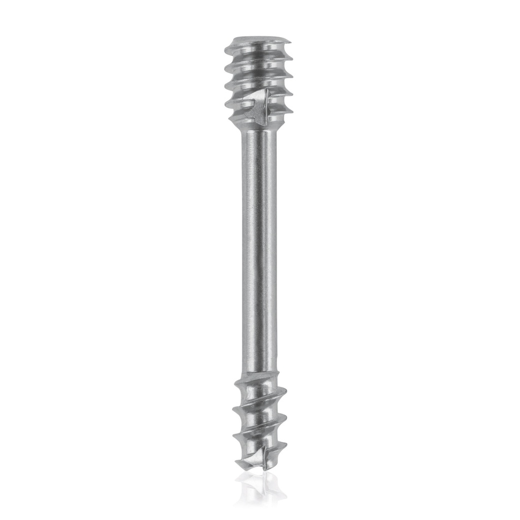 gecannuleerde dubbelcompressieschroef, conisch Ø3 / Ø4 24mm titanium kleurgecodeerd, torx niet-steriel