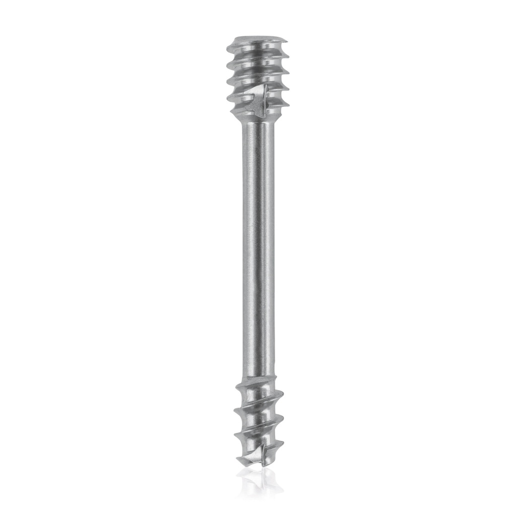 [191309] gecannuleerde dubbelcompressieschroef, conisch Ø3 / Ø4 26mm titanium kleurgecodeerd, torx niet-steriel
