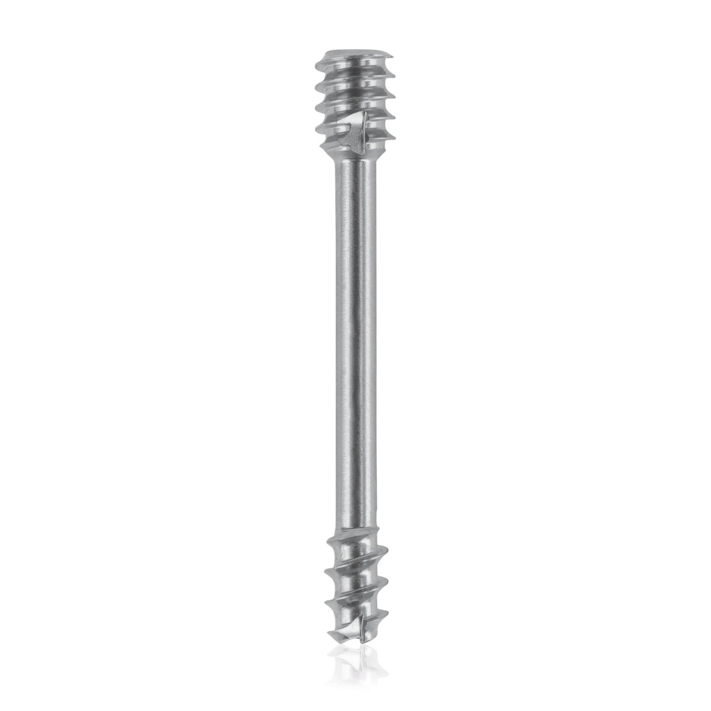 [191310] gecannuleerde dubbelcompressieschroef, conisch Ø3 / Ø4 28mm titanium kleurgecodeerd, torx niet-steriel