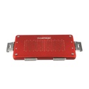 [500702] Deksel voor container, rood, geperforeerd, met textielfilter en houder voor etiketten