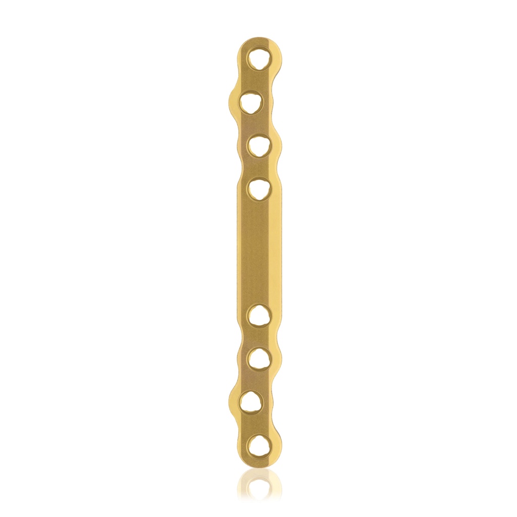 [187753] Eickloxx S-type botplaat 8- gats  100 x 10 x 4,5mm. titaniumium, lichtblauw 