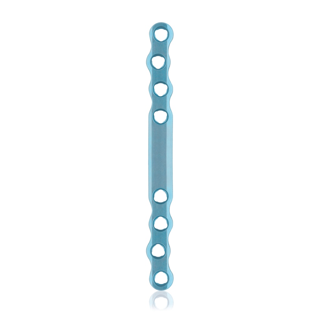 [187743] Eickloxx S-type botplaat 8- gats  98 x 8 x 3.2mm, titaniumium, lichtblauw