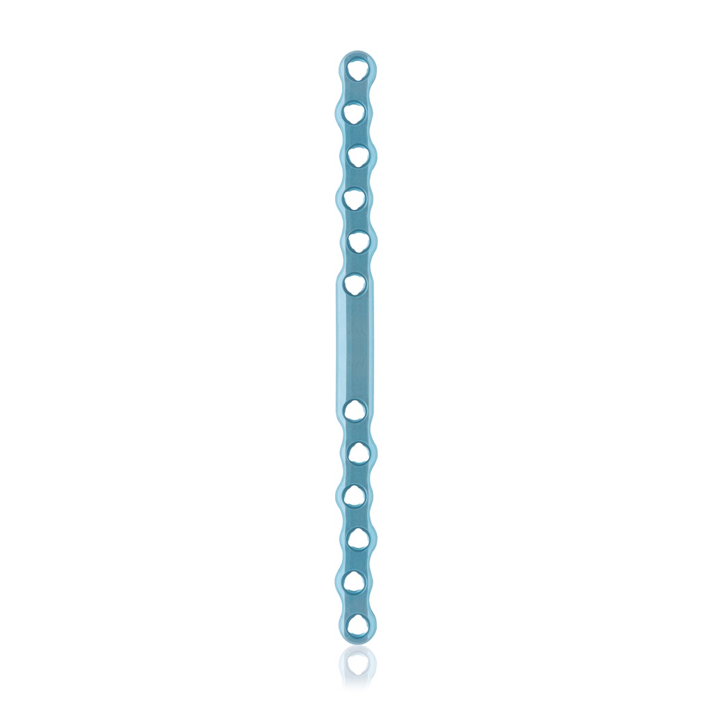[187746] Eickloxx S-type botplaat 12- gats  138 x 8 x 3.2mm, titanium, lichtblauw