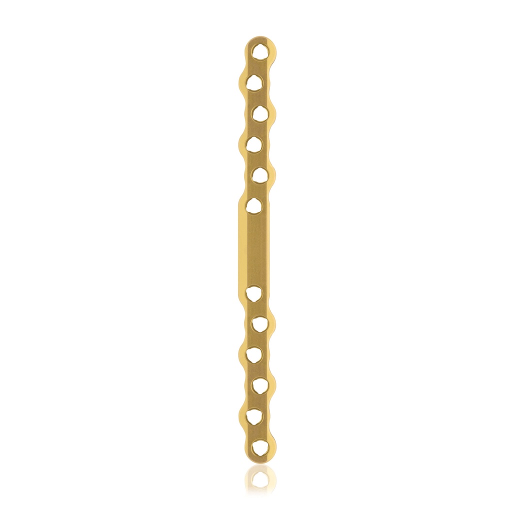 [187756] EickLoxx S-Typ botplaat 14-gats, 140 x 11 x 4,5mm. Titanium, goud