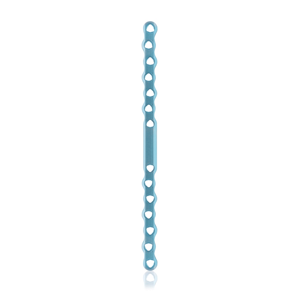 [187747] Eickloxx S-type botplaat 14- gats 158 x 8 x 3.2mm, titaniumium, lichtblauw