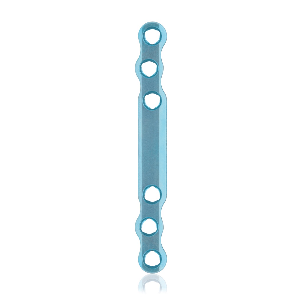 [187741] EickLoxx S-type botplaat 6 gaten, 78 x 8 x 3,2 mm, titanium, lichtblauw
