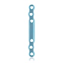 EickLoxx S-type botplaat 6 gaten, 78 x 8 x 3,2 mm, titanium, lichtblauw