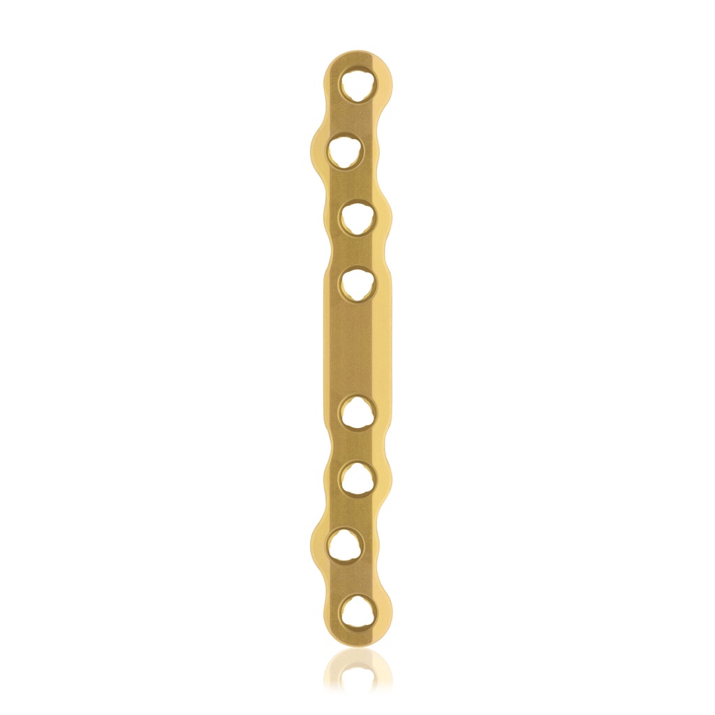 [187752] Eickloxx S-type botplaat 8- gats  ,  90 x 10 x 4,5mm, titanium, goud