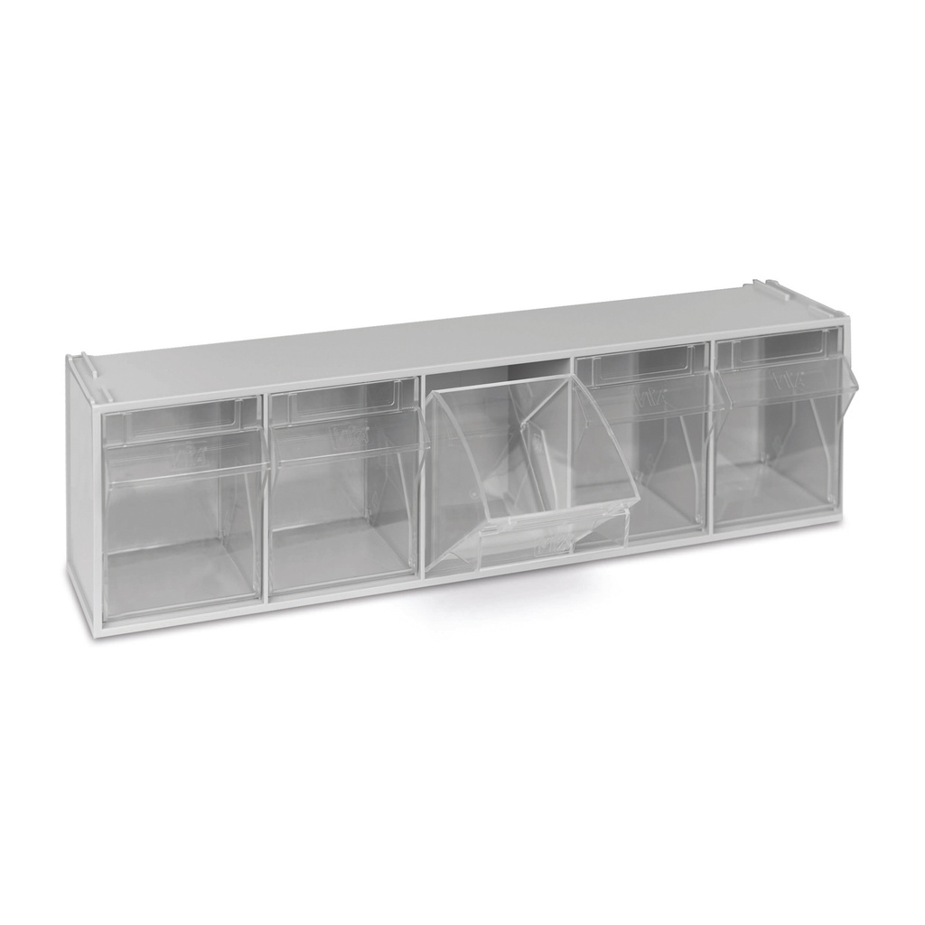canuledispenser, 5-delig, kleur: lichtgrijs; 60 x 13,5 x 16,5 cm met wandbevestiging