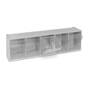 canuledispenser, 5-delig, kleur: lichtgrijs; 60 x 13,5 x 16,5 cm met wandbevestiging