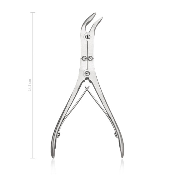 laminectomietang Schneidemann, 15 cm, schuine hoek, dubbel scharnierend 