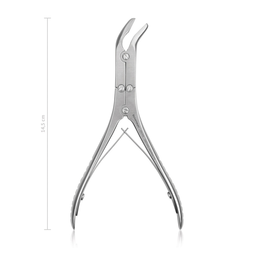 laminectomietang Schneidemann, 15 cm, schuine hoek, dubbel scharnierend 
