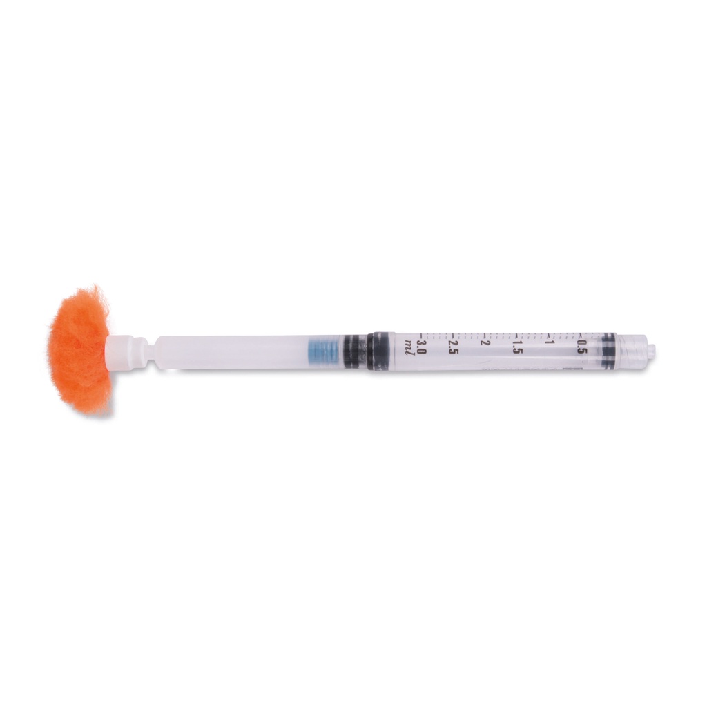 spuit 3 ml, zonder naald (oranje) voor blaaspijp 11 mm 