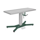 [601504] operatie- en behandelingstafel, 50 x 130 cm RVS-tafelblad met kantelmechanisme en elektrische zuil met X-onderbouw