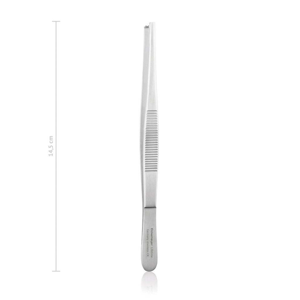 pincet, chirurgisch, 14,5 cm, 2x3 tanden, zwaar model 