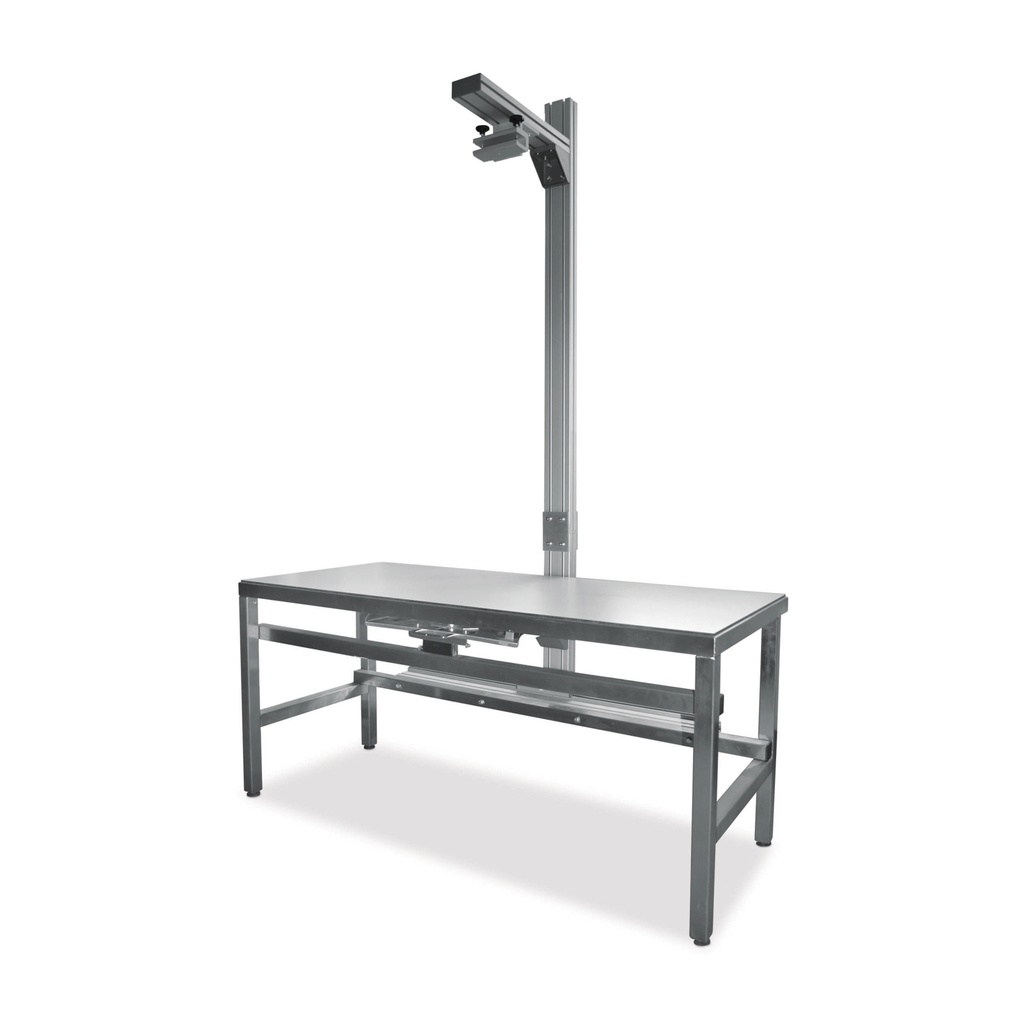 röntgentafel met geintegreerd statief universele ophanging voor alle gangbare röntgen-app. rvs, L = 160, B = 76, H =