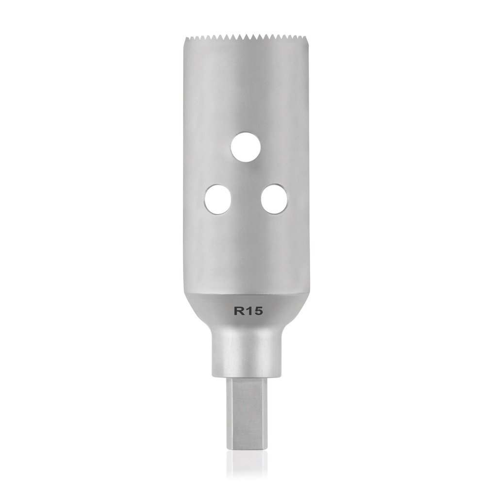TPLO zaagblad gecannuleerd, R15/45mm, Driehoekige schacht 