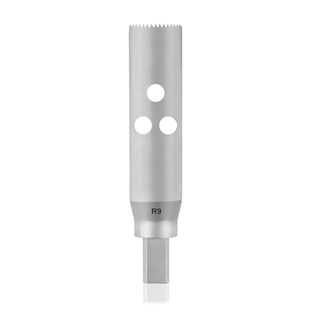 TPLO zaagblad gecannuleerd, R9/45mm, Driehoekige schacht 