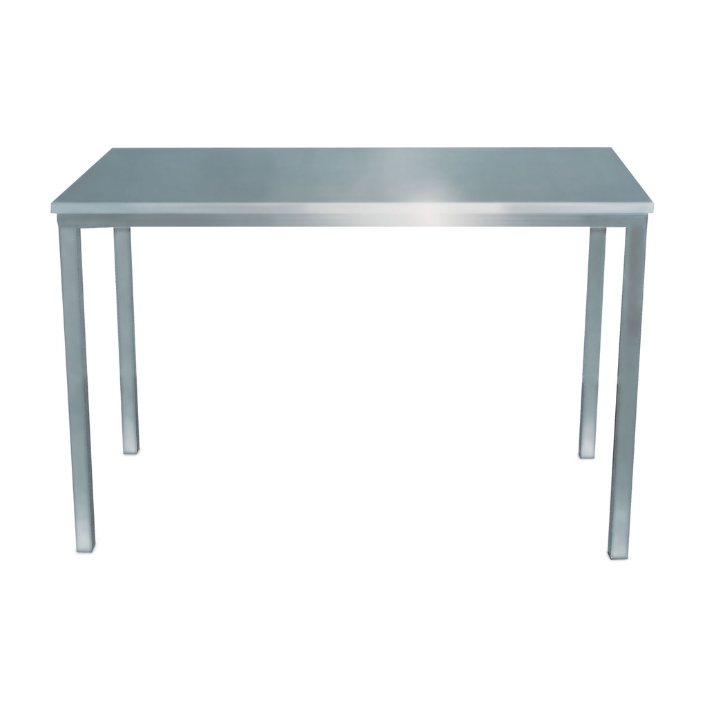 Onderzoeks- en behandelingstafel, roestvrij staal, 130x60x90 cm met glad edelstaal tafelblad