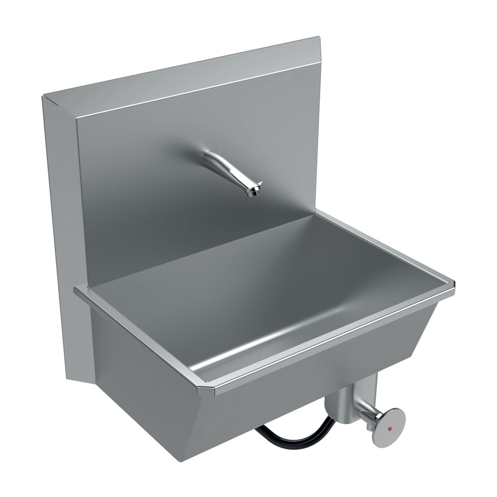 Wasbak van RVS 575 x 420 x 537 mm (LxBxH) met knieschakelaar