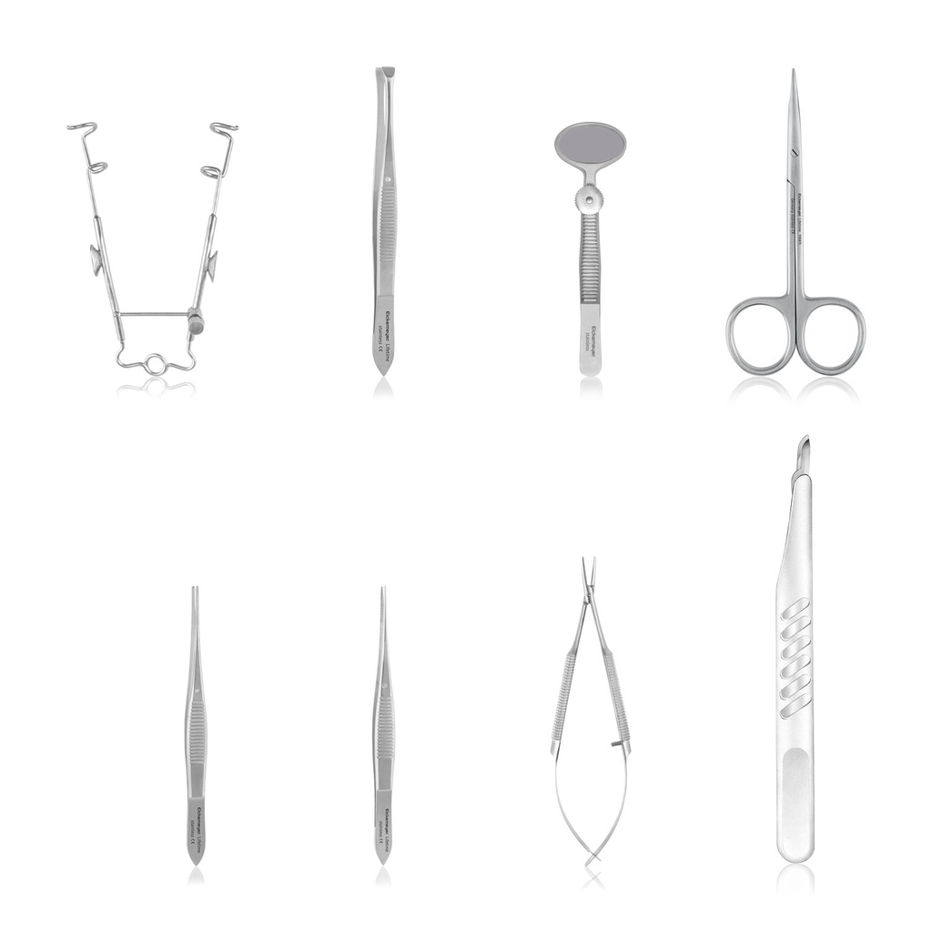 Mini kit oftalmico per la chirurgia della palpebra, set da 8 strumenti