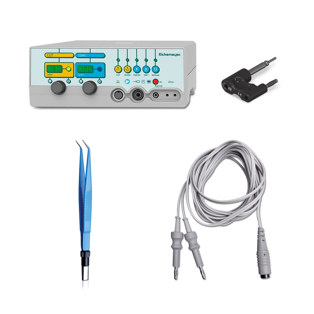 EickTron 160 W + 323105 Bipolaire pincet + 323106 Bipolaire aansluitkabel + 323139 Bipolaire aansluitadapter