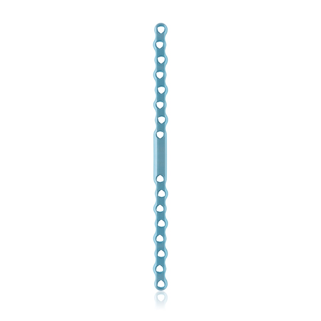[187778] EickLoxx Large botplaat, 16-gats,  S Type, 180 x 10,5 x 3,2 mm, titanium light blue