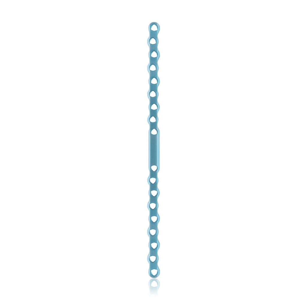 [187779] EickLoxx Large botplaat, 18-gats, S Type, 210 x 10,5 x 3,2 mm, Titanium light blue