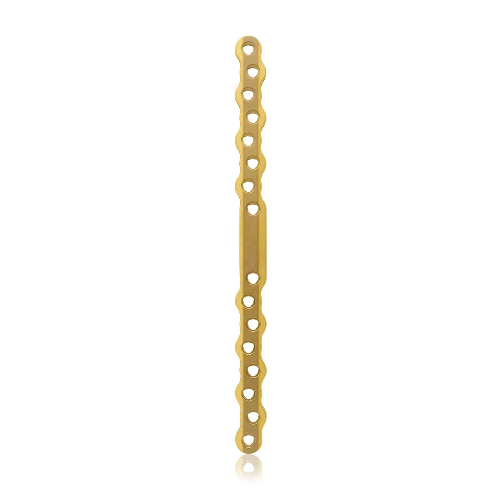 [187758] EickLoxx S-Typ botplaat 16-gats, 180 x 12 x 4,5 mm, Titanium, gold