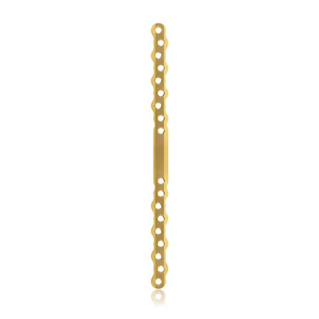 [187759] EickLoxx S-Typ botplaat 18-gats, 210 x 12 x 4,5 mm, Titanium, goud