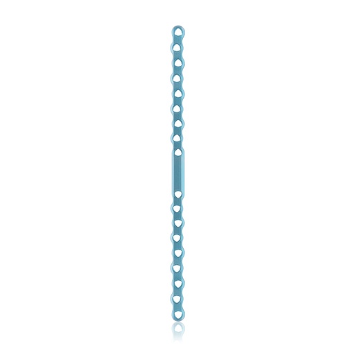 [187779] EickLoxx Large botplaat, 18-gats, S Type, 210 x 10,5 x 3,2 mm, Titanium light blue