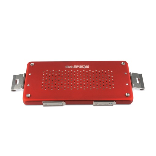 [500712] Deksel voor container, rood, geperforeerd, met textielfilter en houder voor etiketten