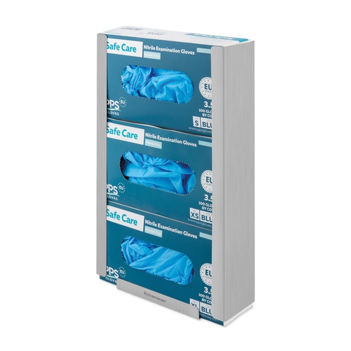 [050320] 3-weg handschoendispenser, roestvrij staal, voor wandmontage, inclusief bevestigingsmateriaal