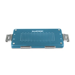 [500703] Deksel voor container, blauw, geperforeerd, met textielfilter en houder voor etiketten