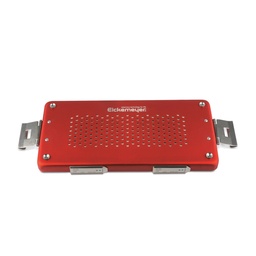 [500702] Deksel voor container, rood, geperforeerd, met textielfilter en houder voor etiketten