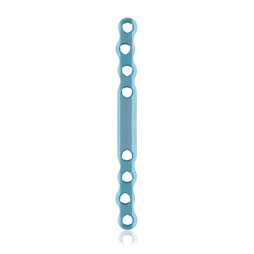 [187743] Eickloxx S-type botplaat 8- gats  98 x 8 x 3.2mm, titaniumium, lichtblauw